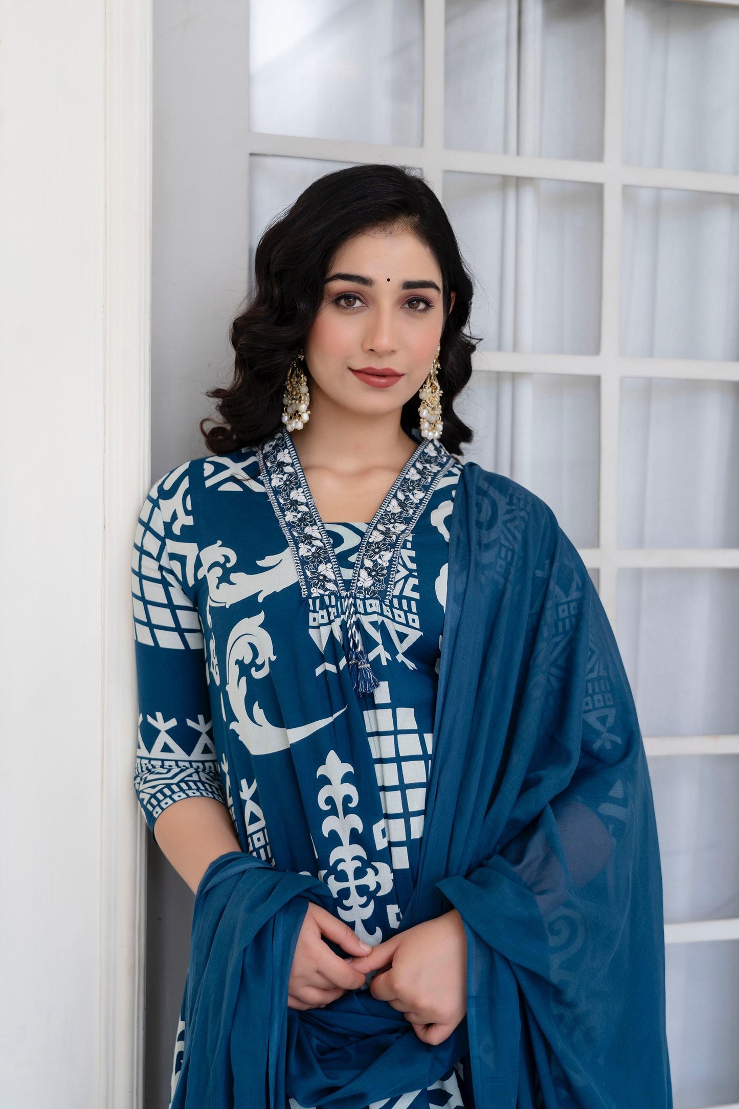 Embroidered Cotton Kurta Set with Dupatta – Timeless Elegance for Every Occasion - Naticraft
