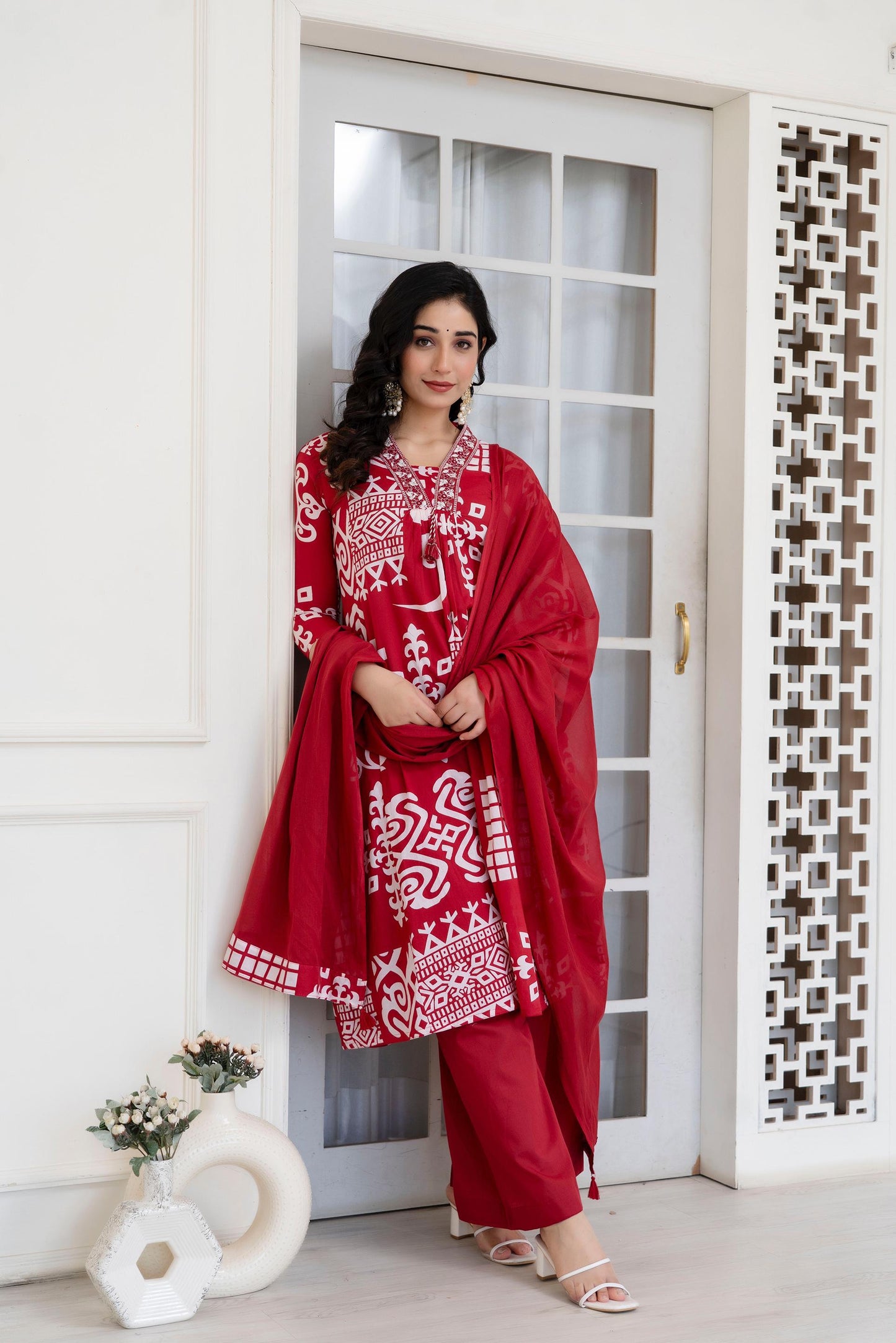 Embroidered Cotton Kurta Set with Dupatta – Timeless Elegance for Every Occasion - Naticraft