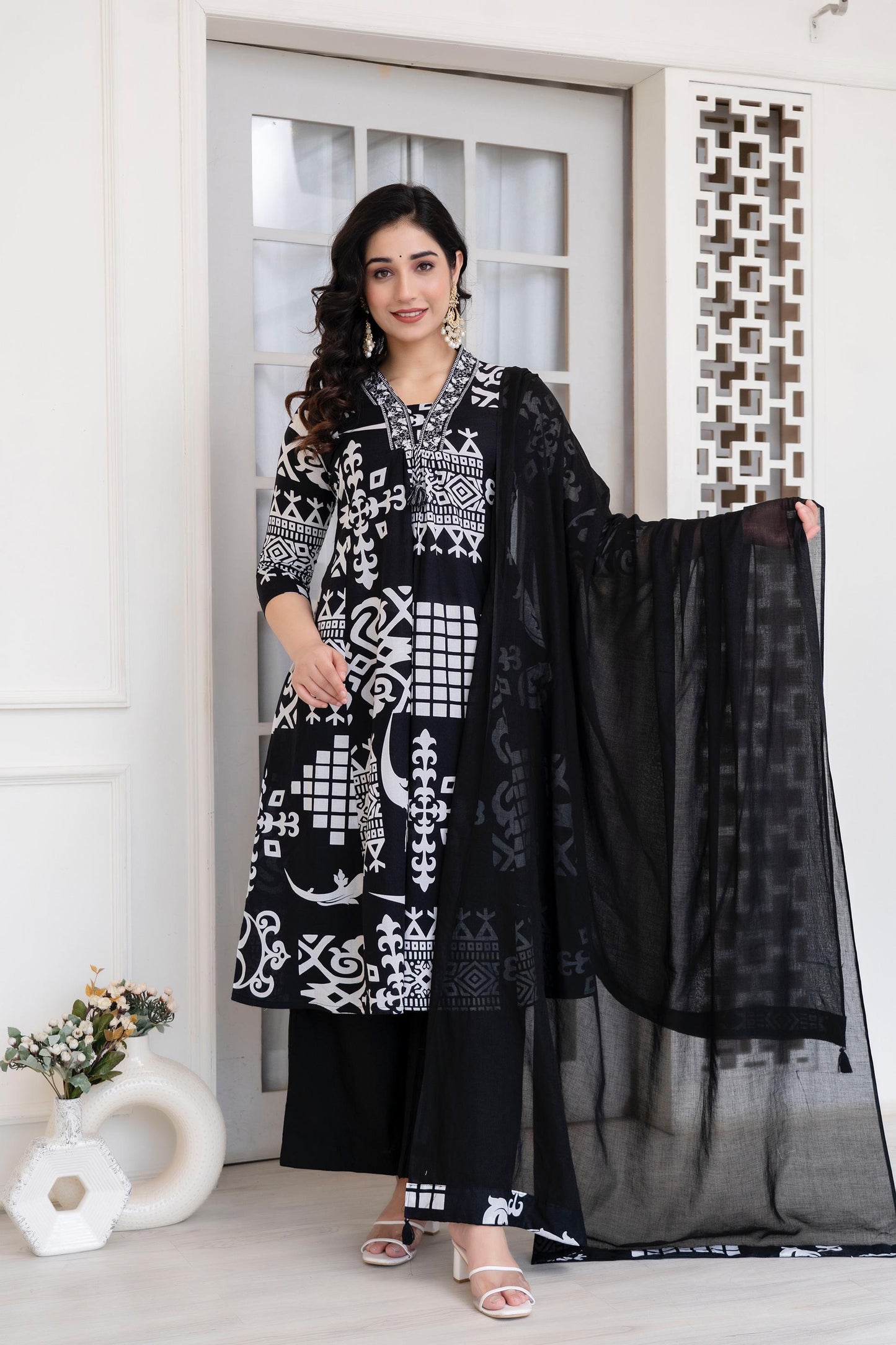 Embroidered Cotton Kurta Set with Dupatta – Timeless Elegance for Every Occasion - Naticraft