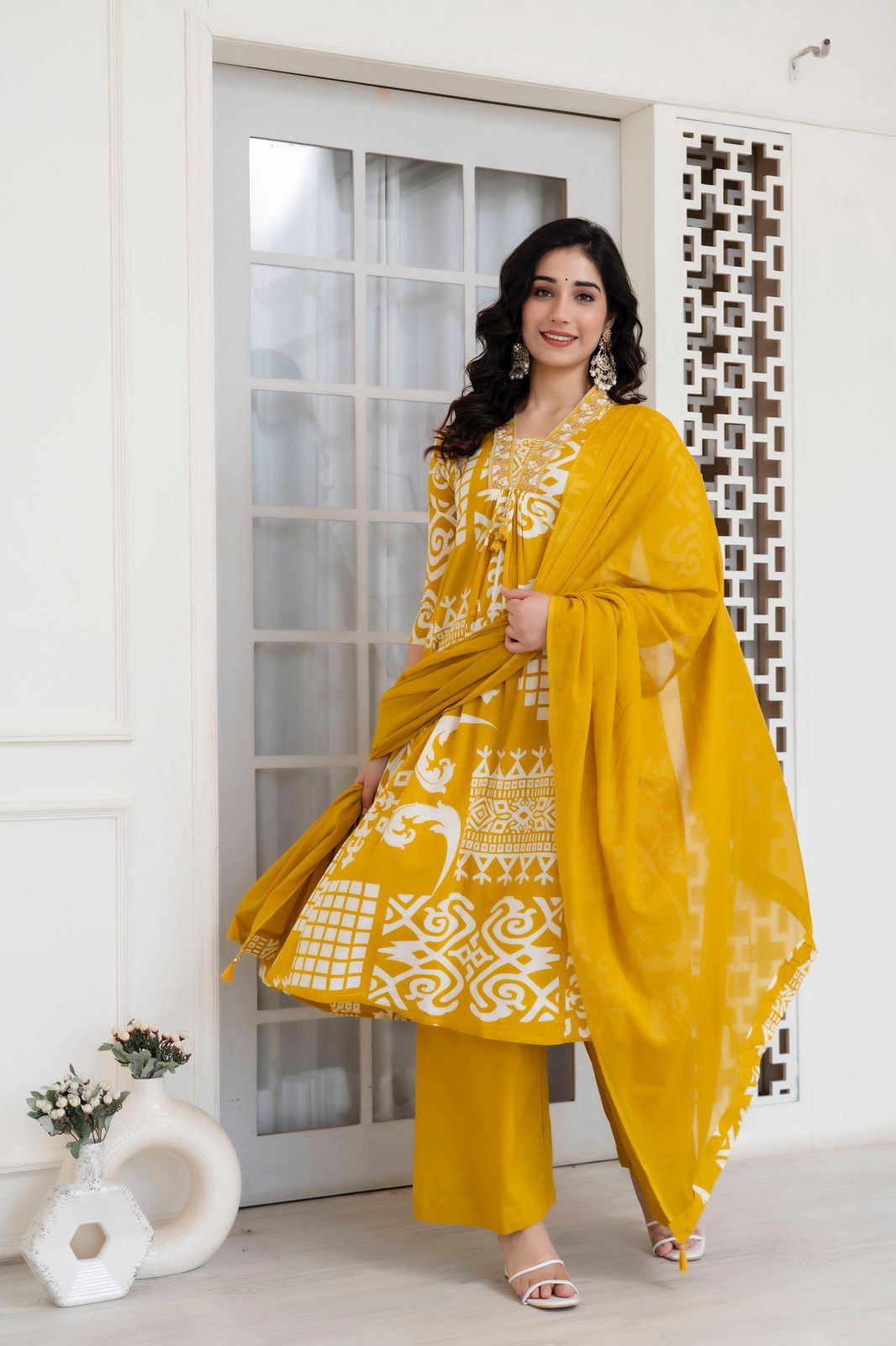 Embroidered Cotton Kurta Set with Dupatta – Timeless Elegance for Every Occasion - Naticraft