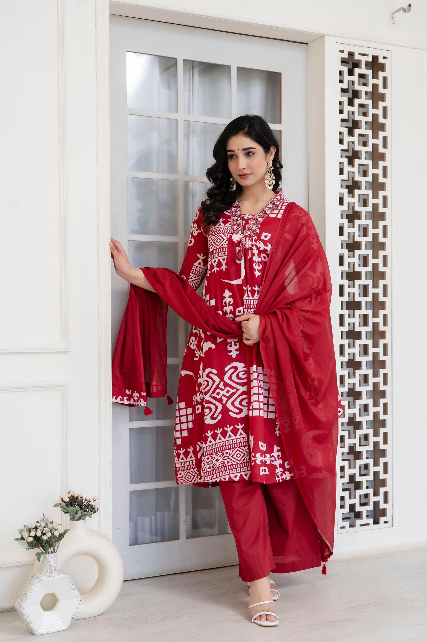 Embroidered Cotton Kurta Set with Dupatta – Timeless Elegance for Every Occasion - Naticraft
