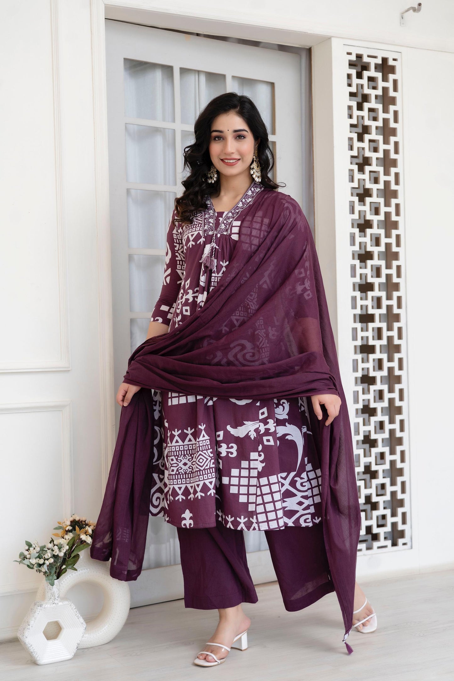 Embroidered Cotton Kurta Set with Dupatta – Timeless Elegance for Every Occasion - Naticraft
