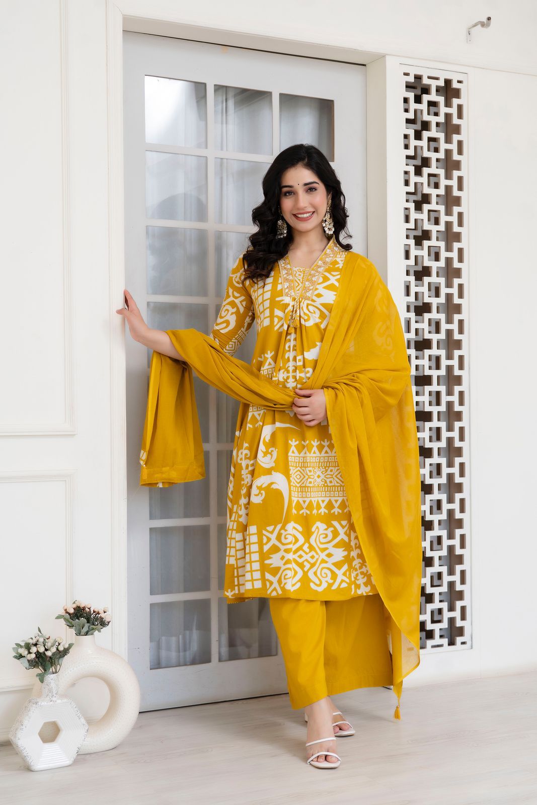 Embroidered Cotton Kurta Set with Dupatta – Timeless Elegance for Every Occasion - Naticraft