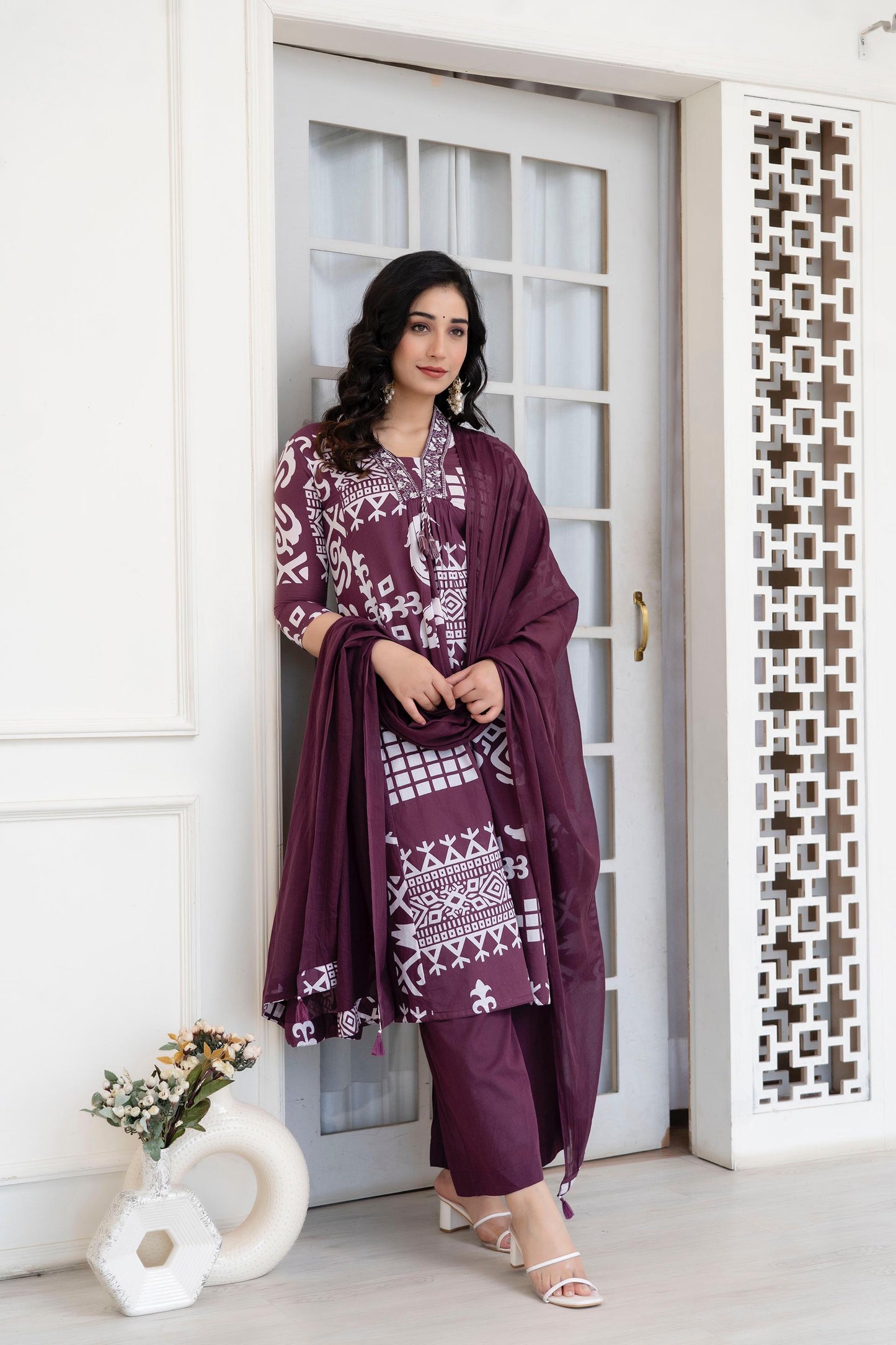 Embroidered Cotton Kurta Set with Dupatta – Timeless Elegance for Every Occasion - Naticraft