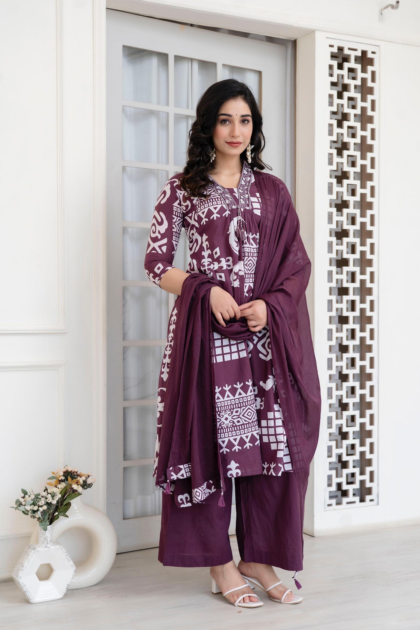 Embroidered Cotton Kurta Set with Dupatta – Timeless Elegance for Every Occasion - Naticraft