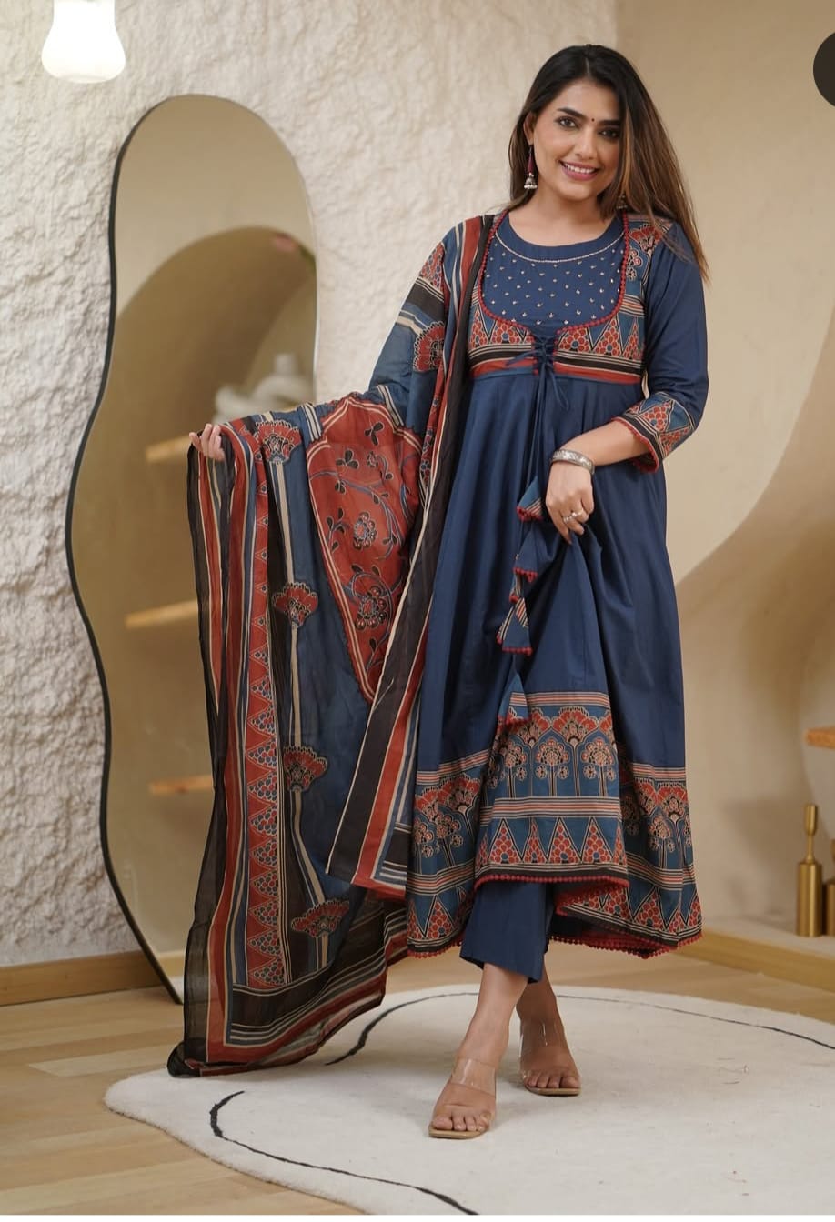 Naticraft Elegant Anarkali Suit Set – Traditional Ethnic Wear for Women - Naticraft