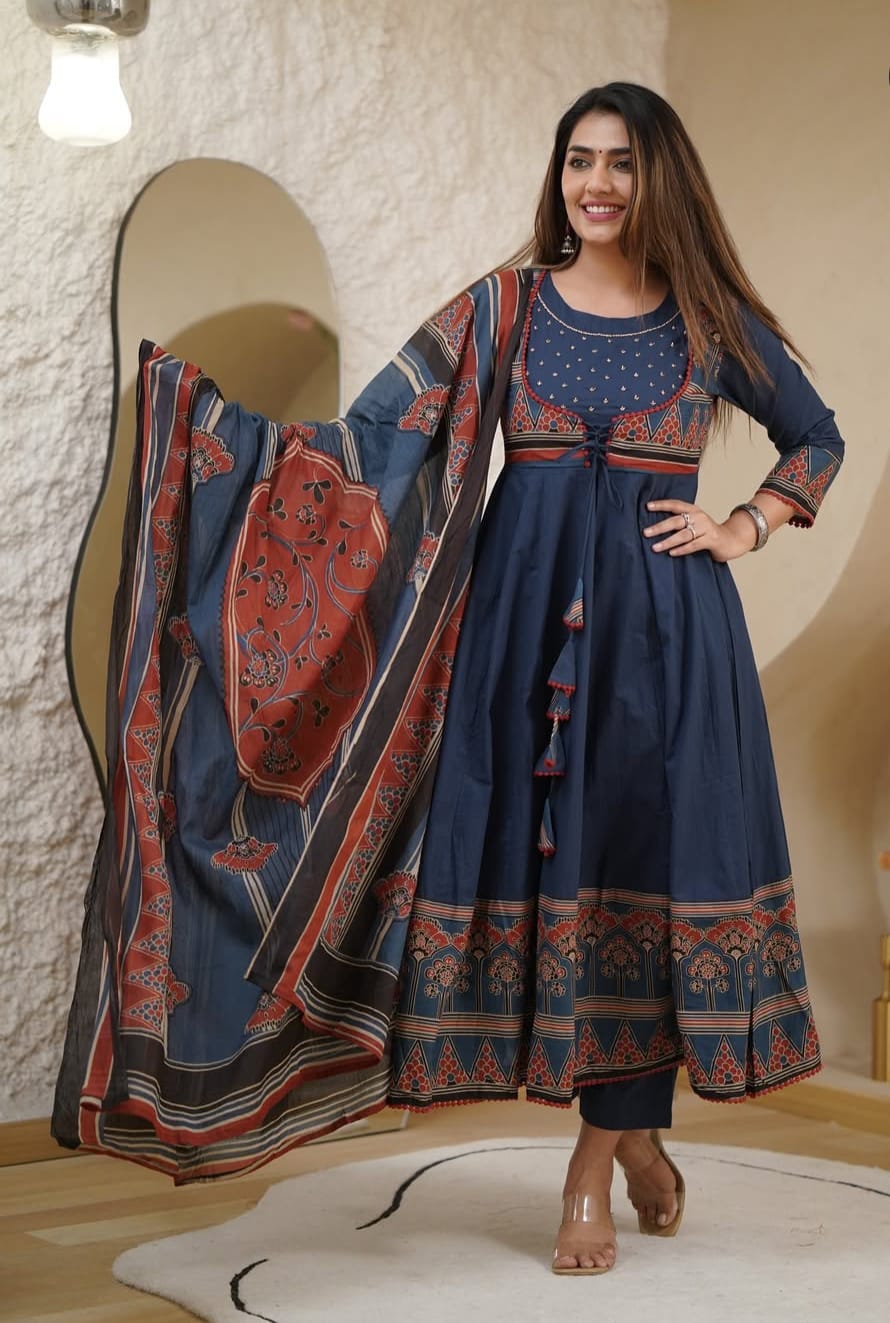 Naticraft Elegant Anarkali Suit Set – Traditional Ethnic Wear for Women - Naticraft