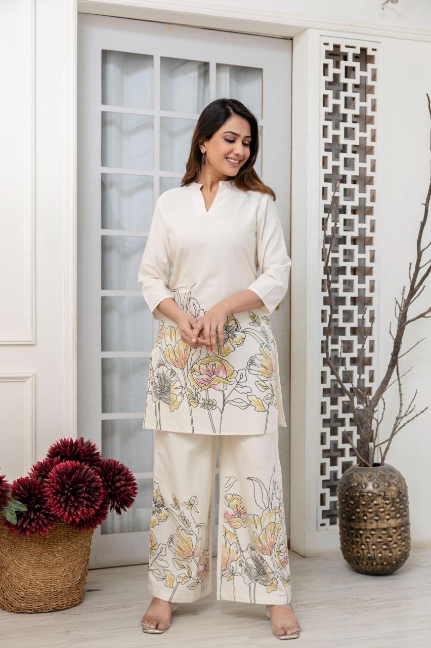 Women's Elegant Printed Kurti With Pant — Graceful Everyday Ethnic Wear