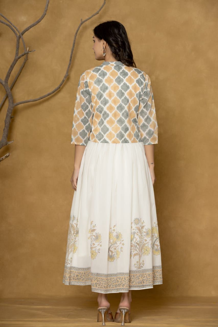 Cotton Kurti Set with Printed Shrug – Elegant Ethnic Ensemble for Women
