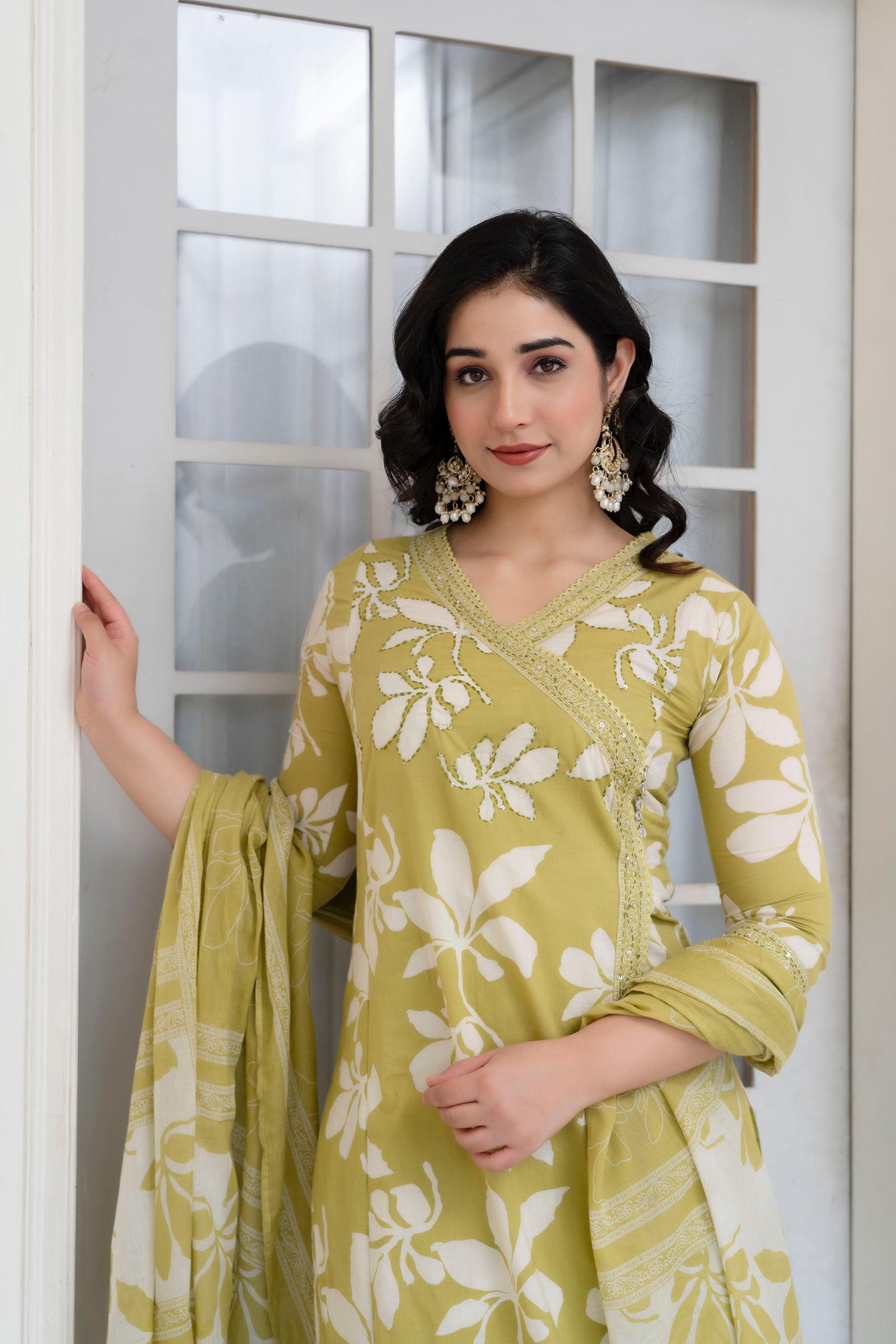 Blooming Grace Cotton Kurta Set – 4 Chic Pastel Shades - Naticraft