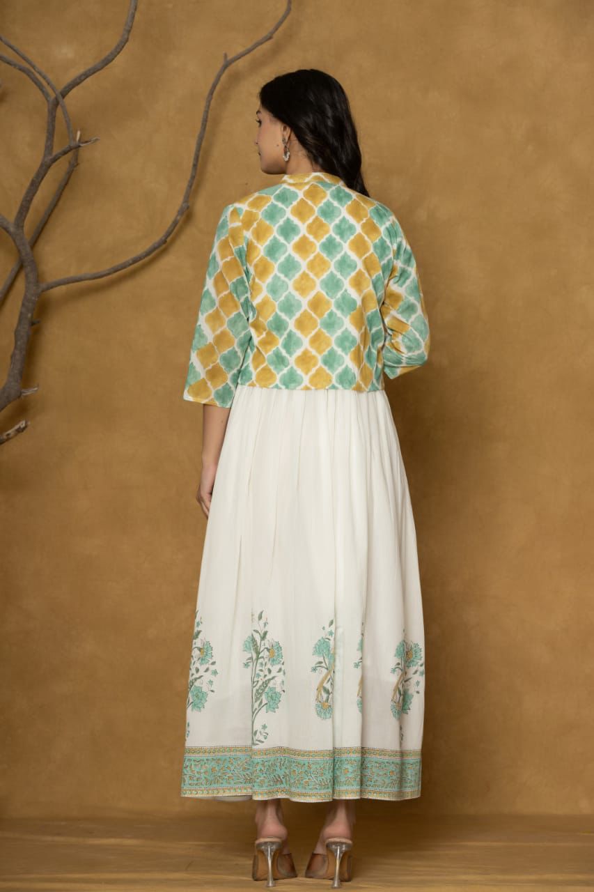 Cotton Kurti Set with Printed Shrug – Elegant Ethnic Ensemble for Women