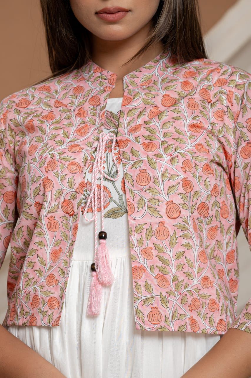 Cotton Kurti Set with Printed Shrug – Elegant Ethnic Ensemble for Women
