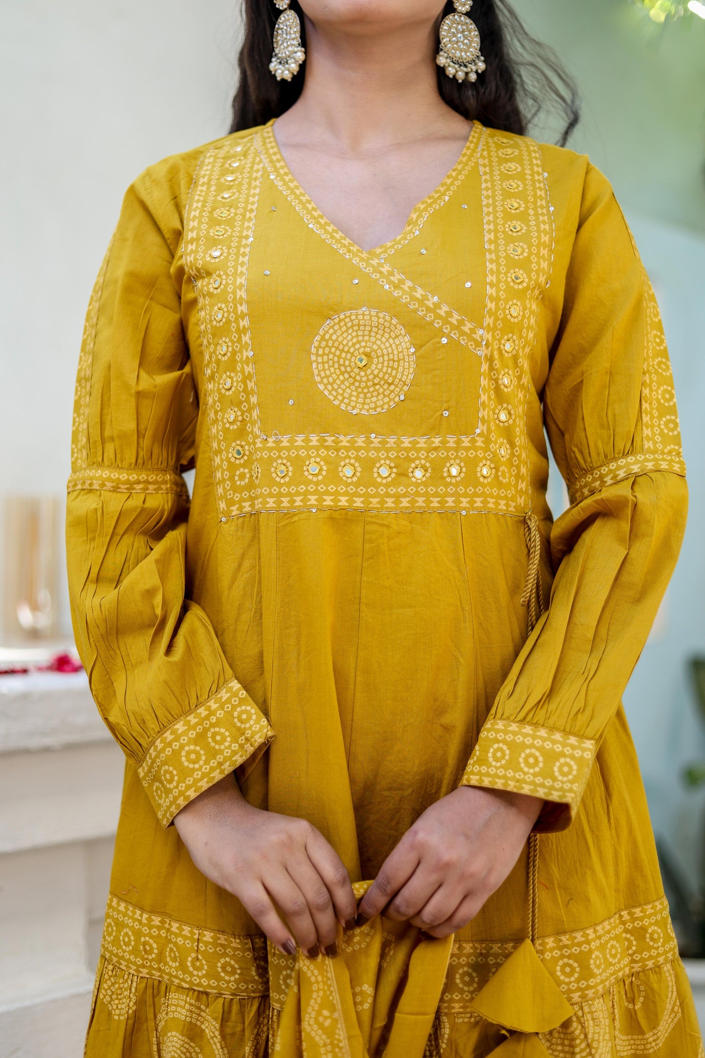 Pure Cotton Handblock Printed Flared Kurta Set with Dupatta - Naticraft