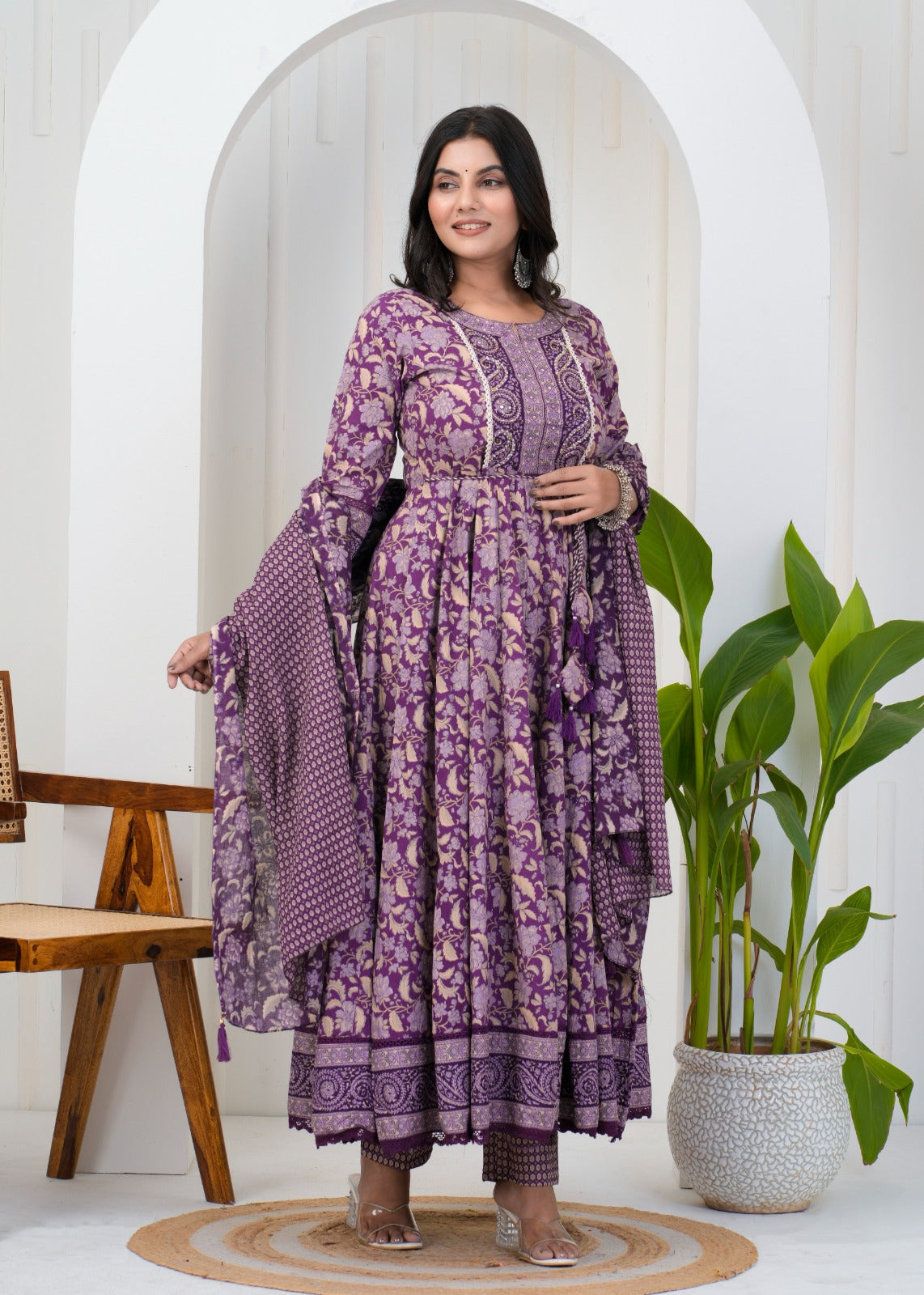 Women's Cotton Suit Set – Elegant Ethnic Wear with Dupatta - Naticraft