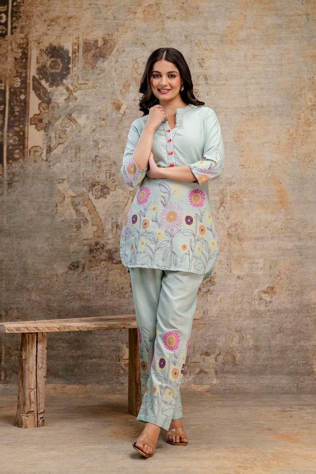 Floral Harmony Co-ord Set - Pastel Edition - Naticraft