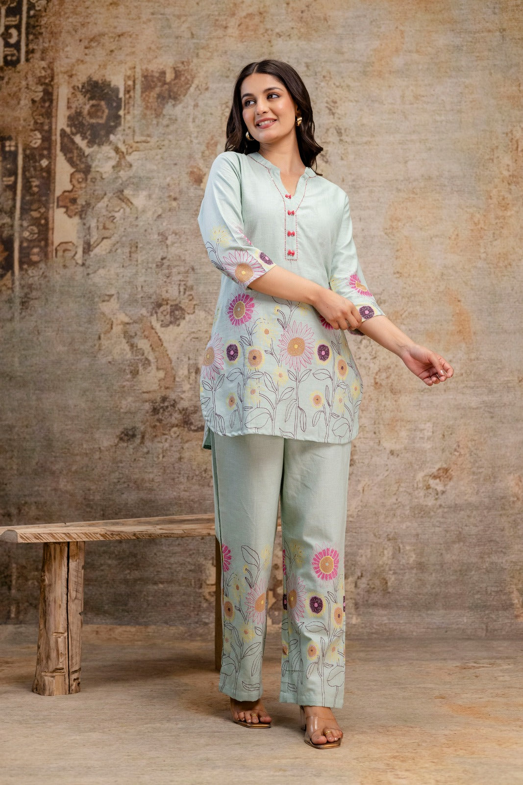 Floral Harmony Co-ord Set - Pastel Edition - Naticraft
