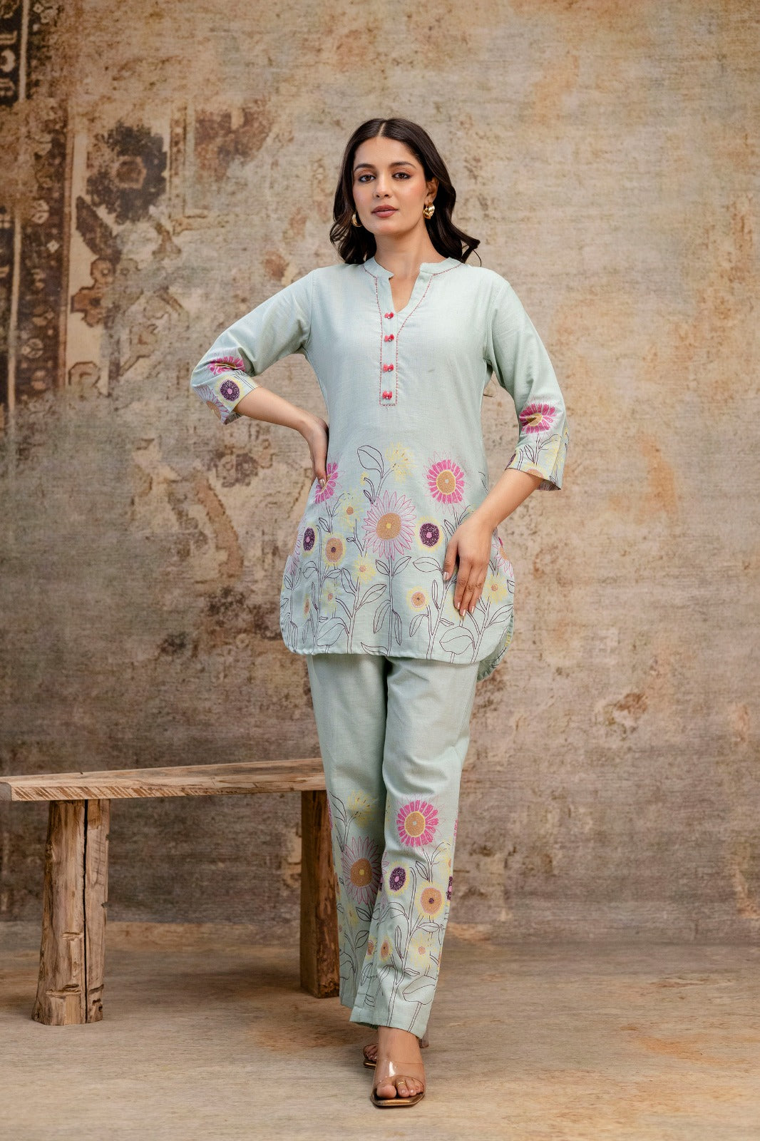 Floral Harmony Co-ord Set - Pastel Edition - Naticraft