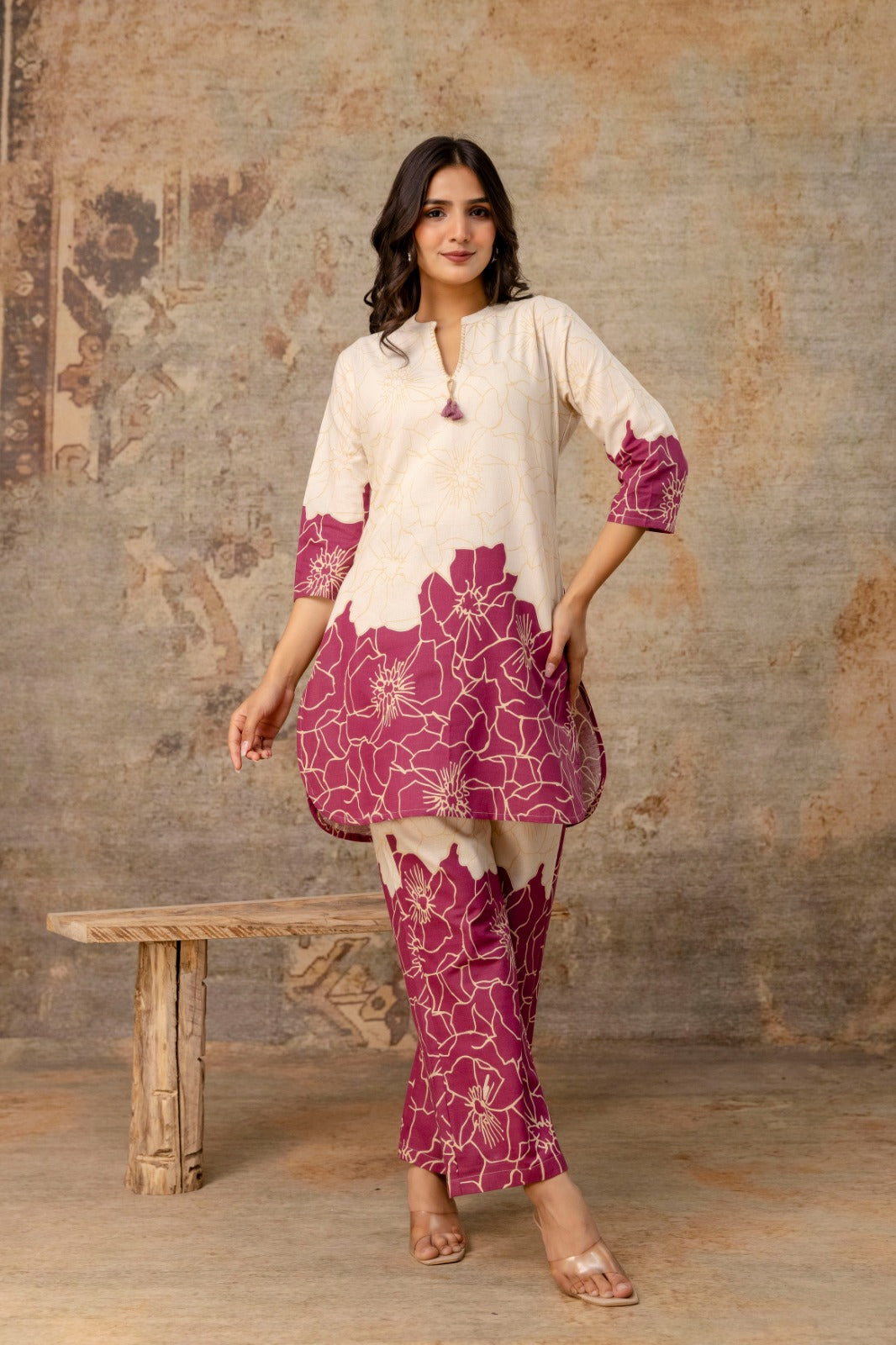 Printed Cotton Flex Co-ord Set - Stylish Floral Design - Naticraft