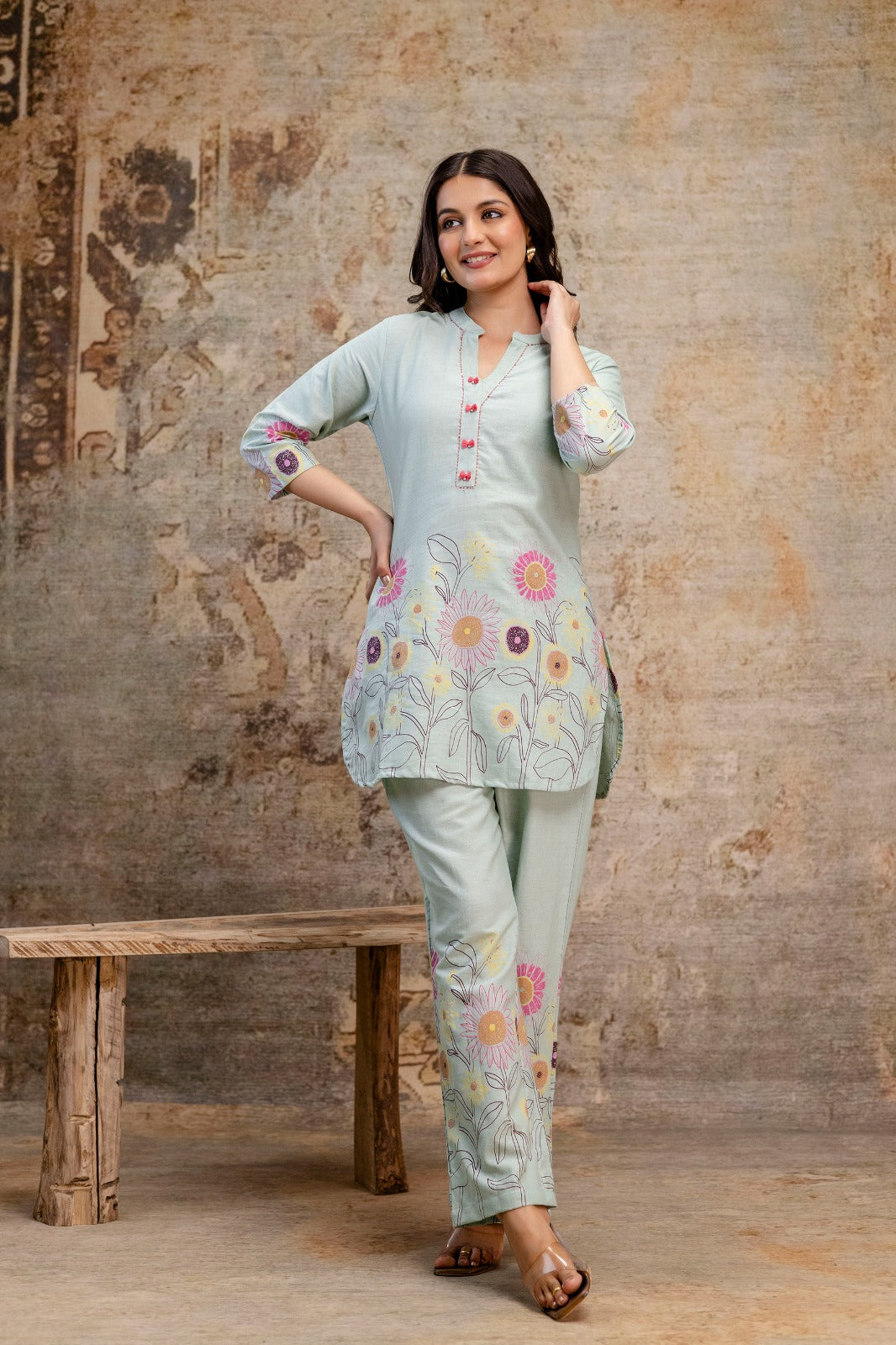 Floral Harmony Co-ord Set - Pastel Edition - Naticraft