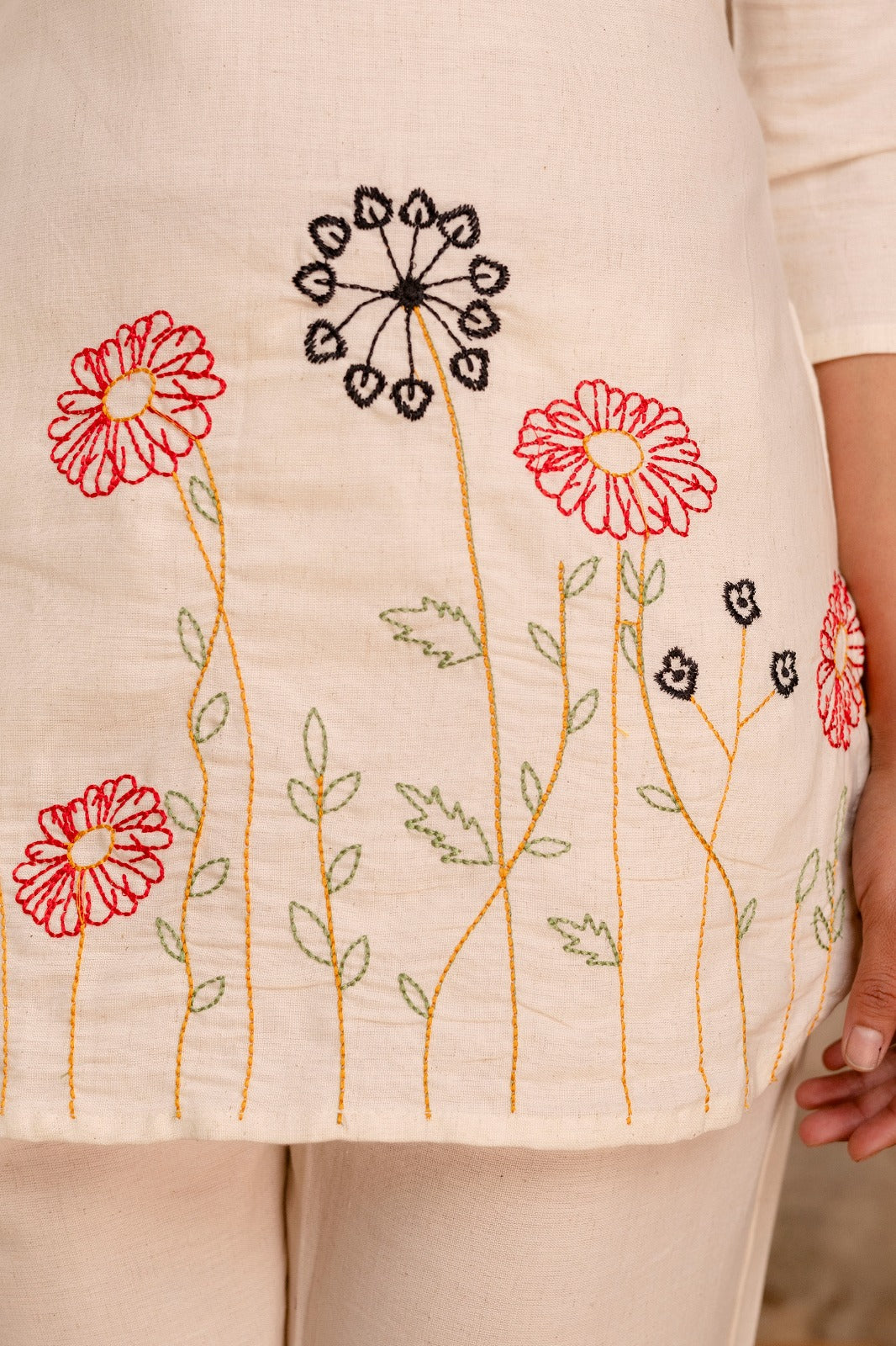 Tassel Tie-Up Floral Co-ord Set - Elegant Trio - Naticraft