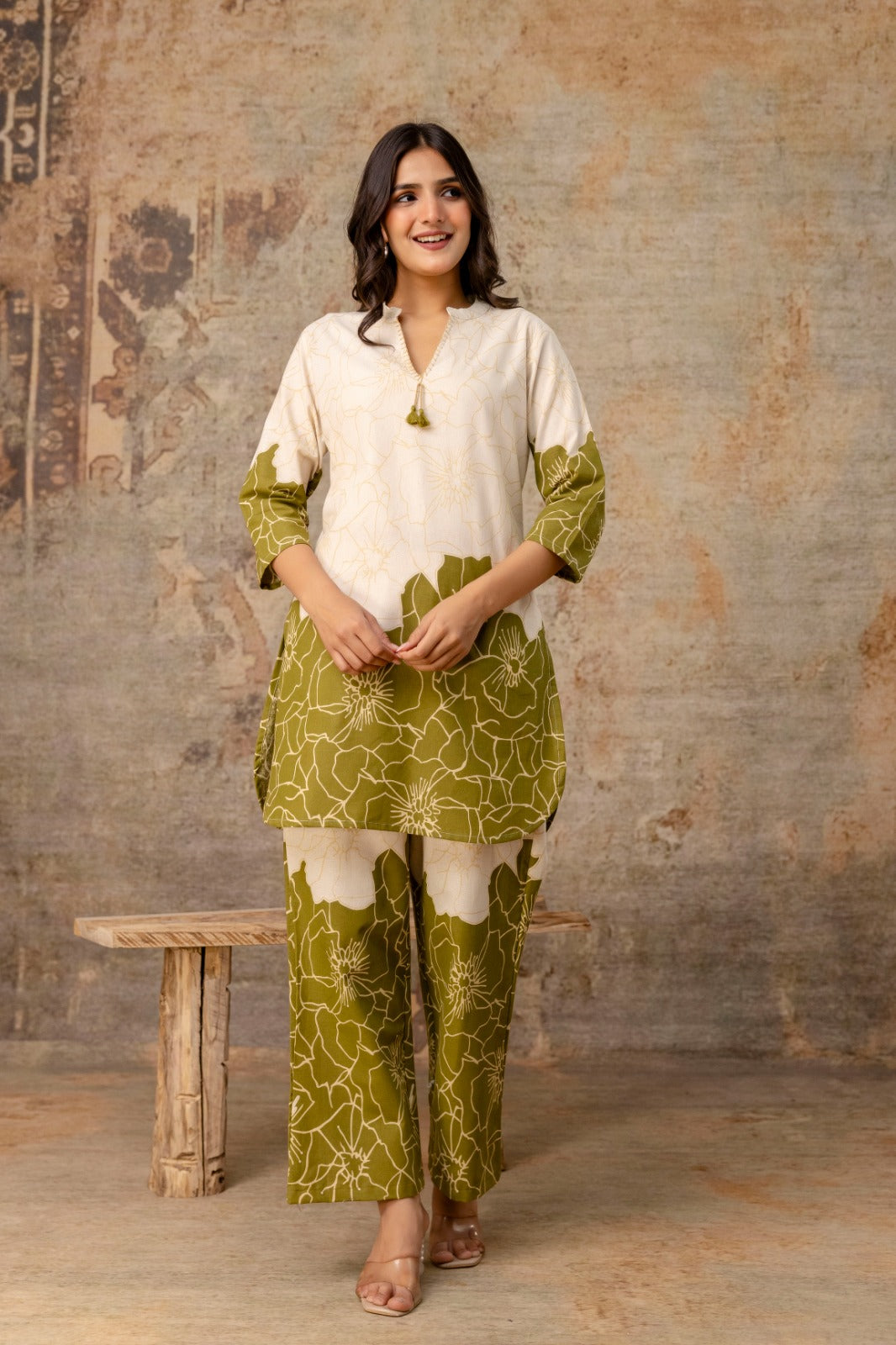 Printed Cotton Flex Co-ord Set - Stylish Floral Design - Naticraft