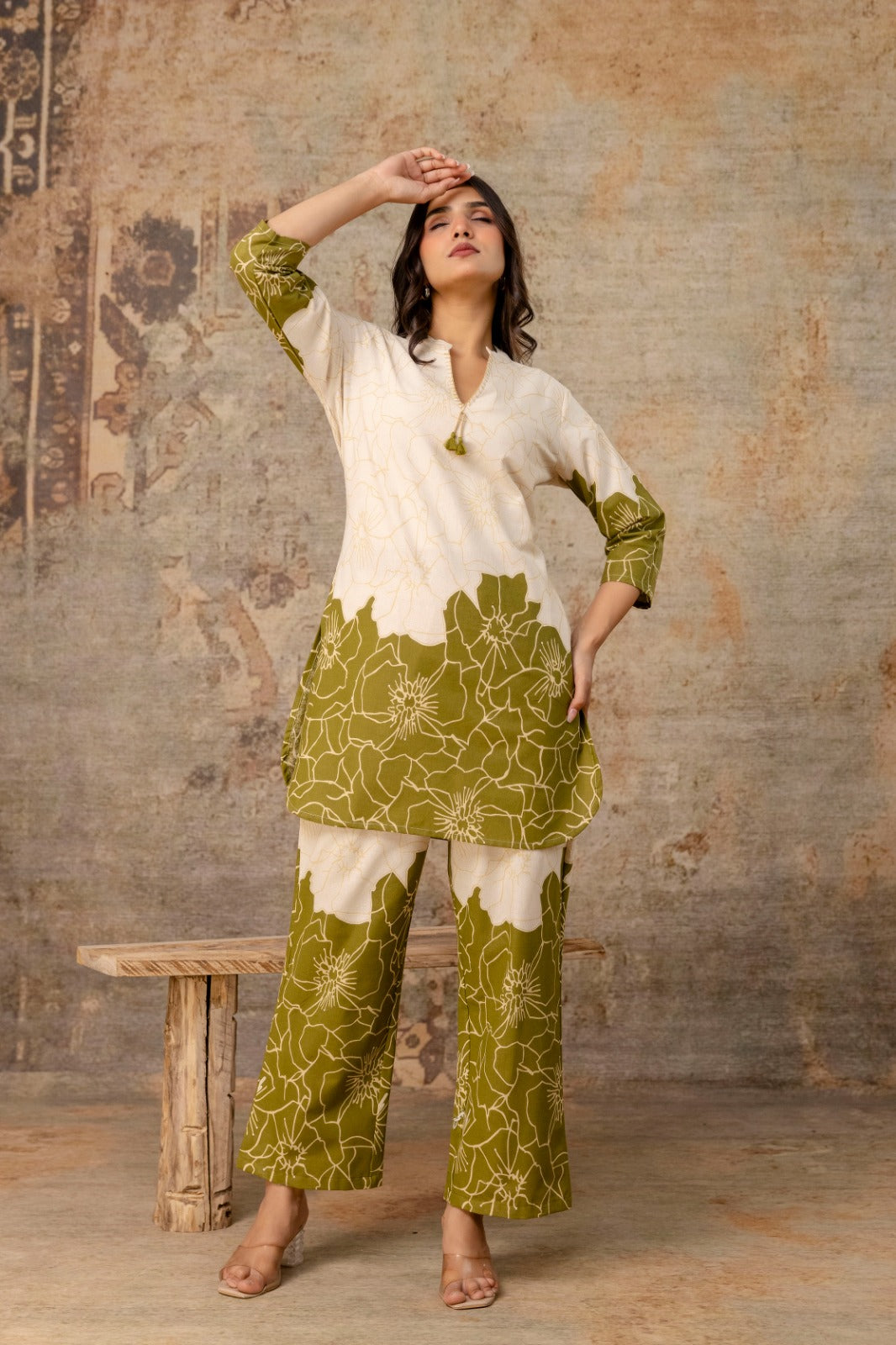 Printed Cotton Flex Co-ord Set - Stylish Floral Design - Naticraft