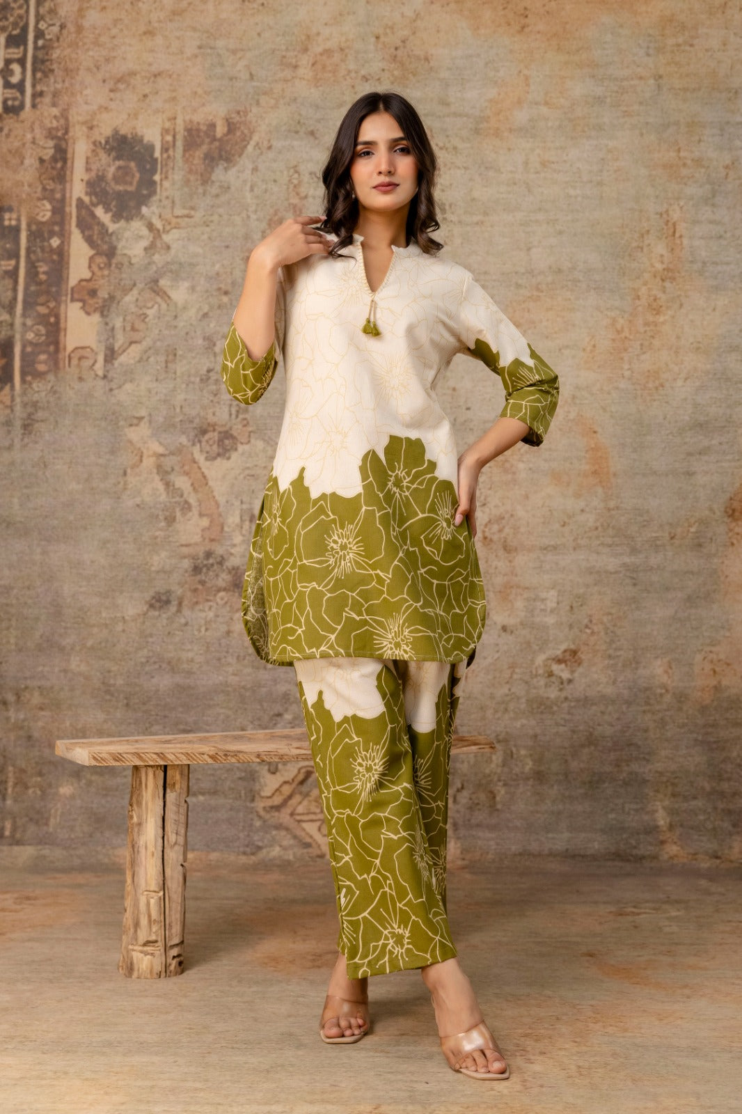 Printed Cotton Flex Co-ord Set - Stylish Floral Design - Naticraft