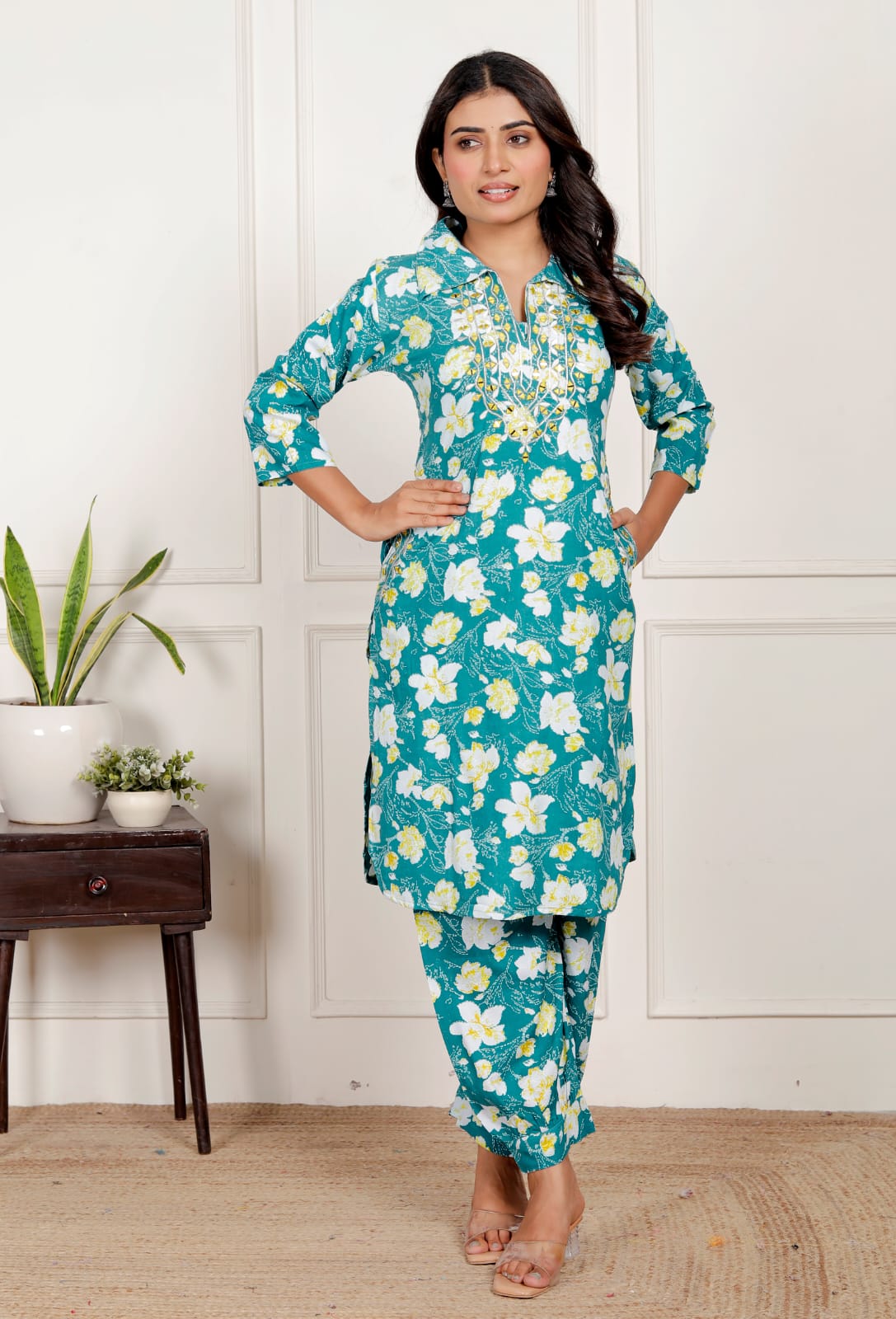 Women's Floral Co-ord Set - Ethnic & Casual Wear - Naticraft