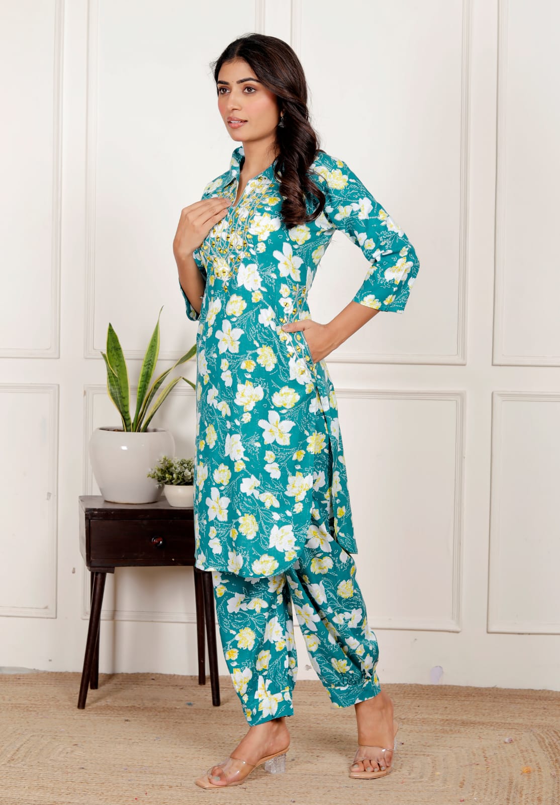 Women's Floral Co-ord Set - Ethnic & Casual Wear - Naticraft