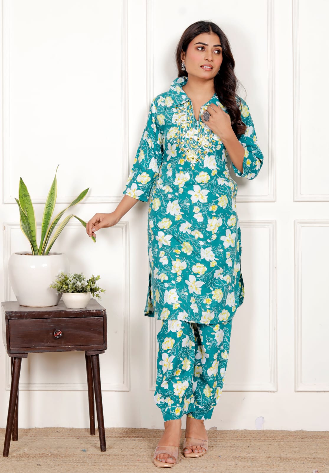 Women's Floral Co-ord Set - Ethnic & Casual Wear - Naticraft