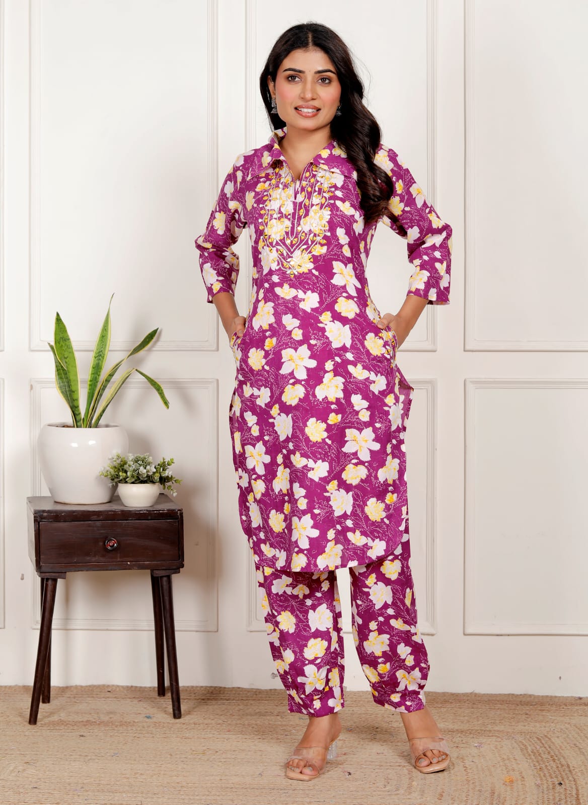 Women's Floral Co-ord Set - Ethnic & Casual Wear - Naticraft