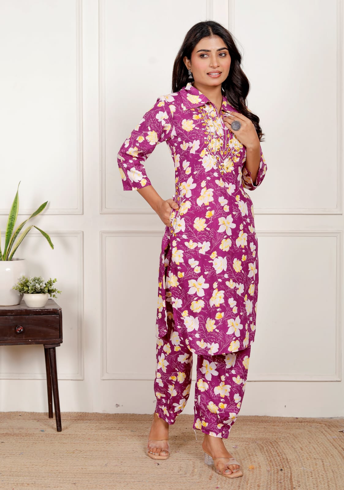 Women's Floral Co-ord Set - Ethnic & Casual Wear - Naticraft
