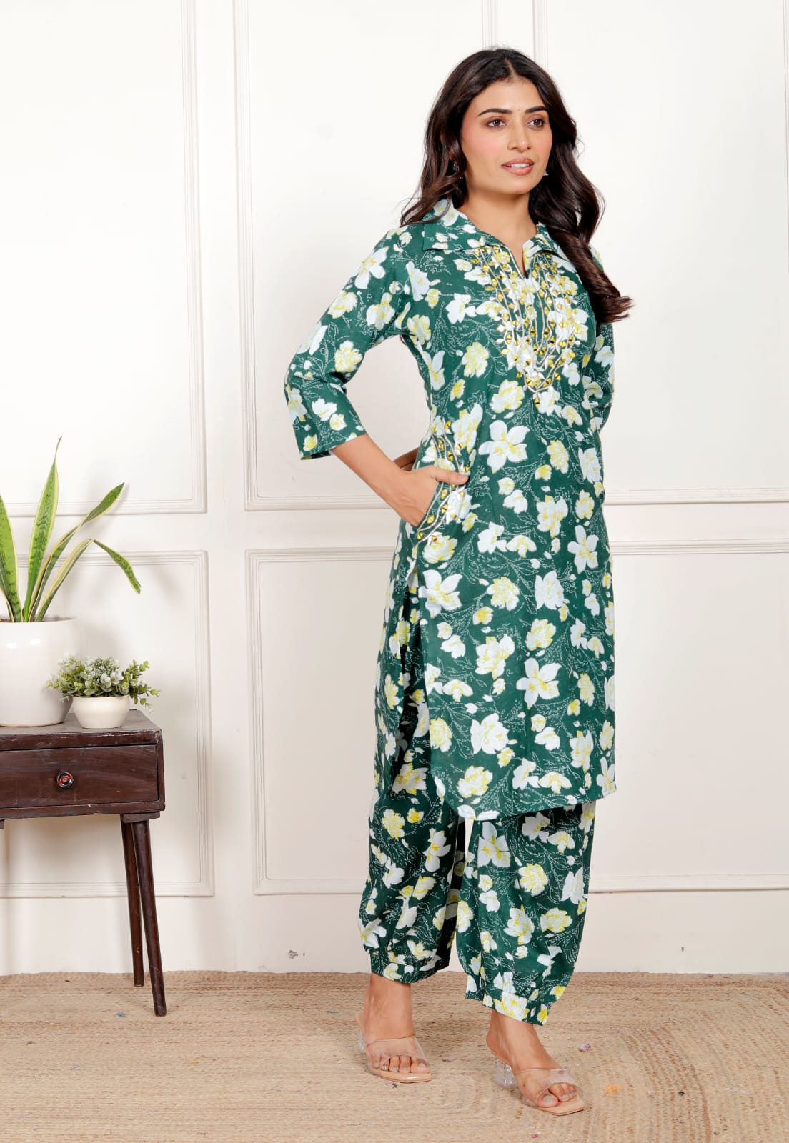 Women's Floral Co-ord Set - Ethnic & Casual Wear - Naticraft