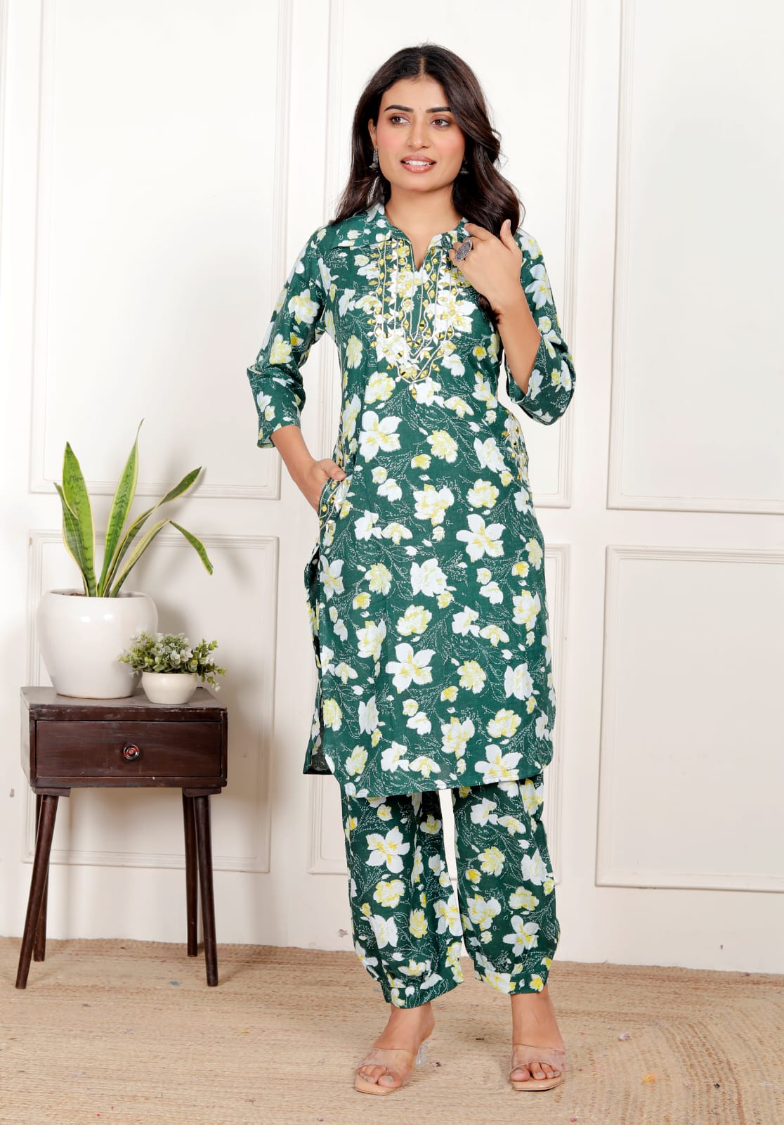 Women's Floral Co-ord Set - Ethnic & Casual Wear - Naticraft