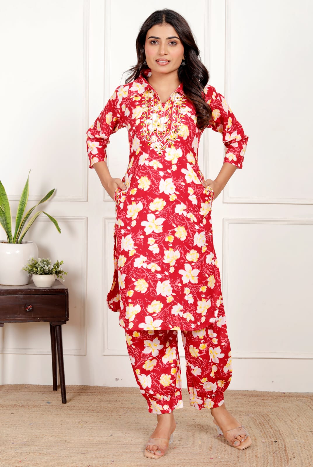 Women's Floral Co-ord Set - Ethnic & Casual Wear - Naticraft