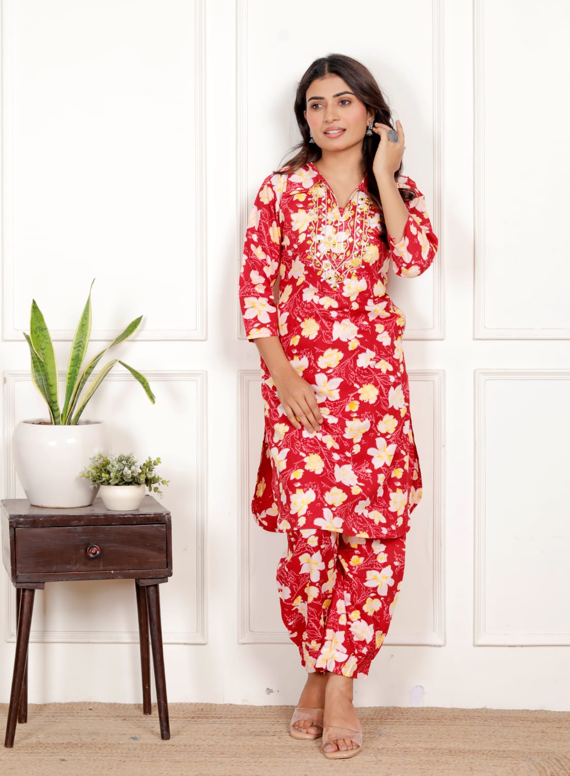 Women's Floral Co-ord Set - Ethnic & Casual Wear - Naticraft