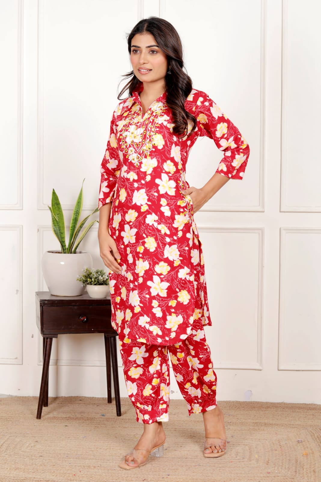 Women's Floral Co-ord Set - Ethnic & Casual Wear - Naticraft