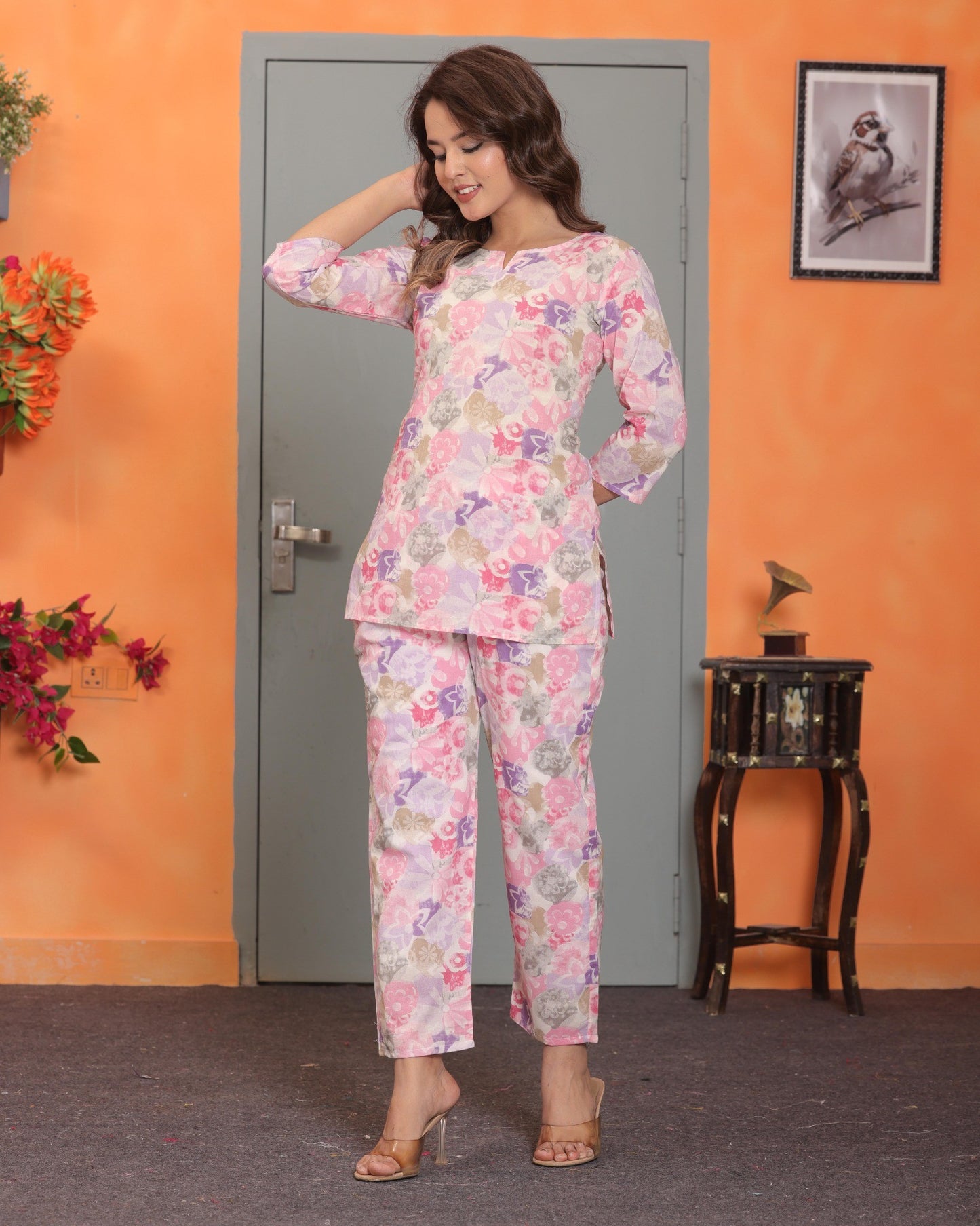 Women's Cotton Floral Printed Co-Ord Set - Naticraft