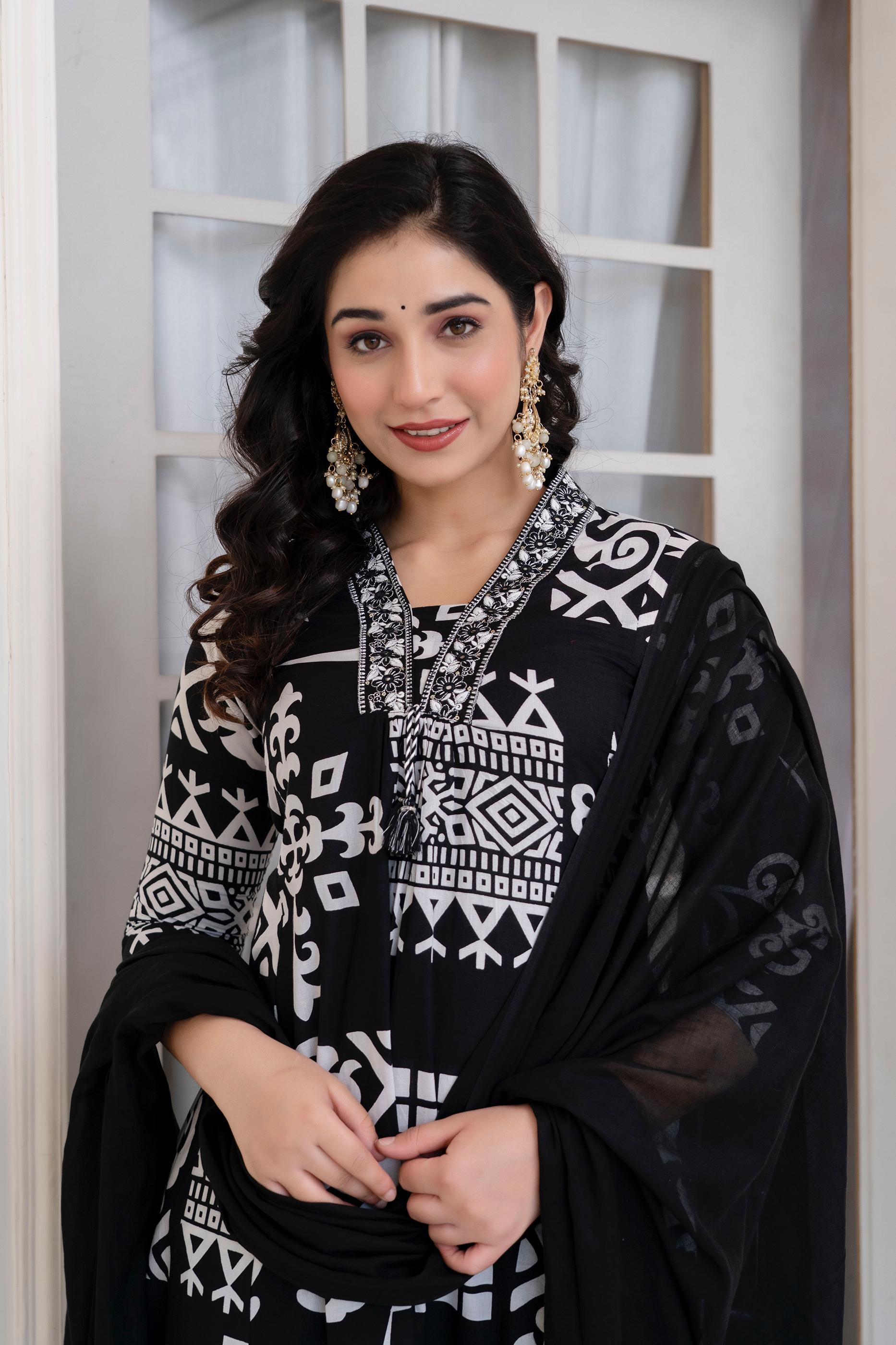 Embroidered Cotton Kurta Set with Dupatta – Timeless Elegance for Every Occasion - Naticraft
