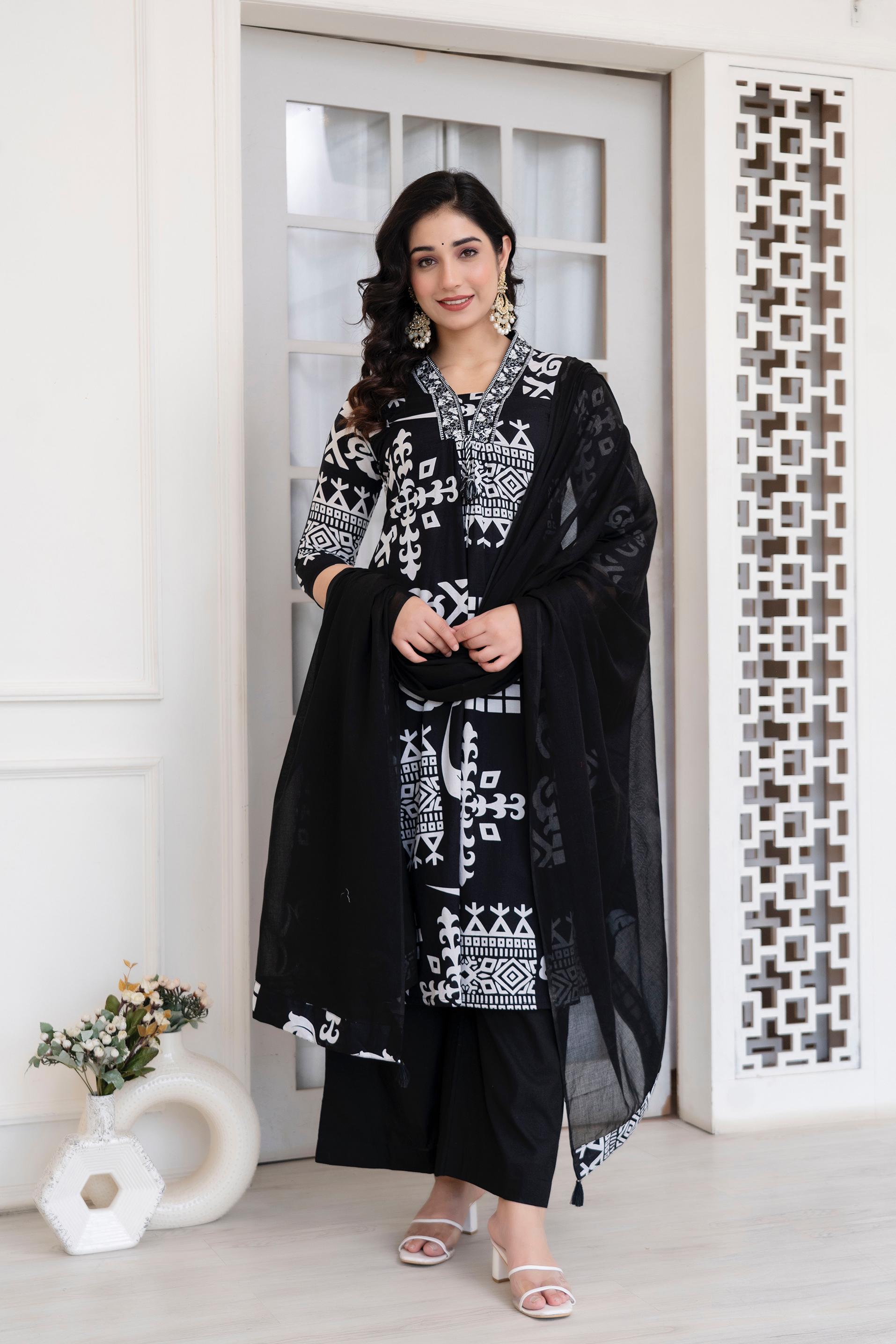 Embroidered Cotton Kurta Set with Dupatta – Timeless Elegance for Every Occasion - Naticraft