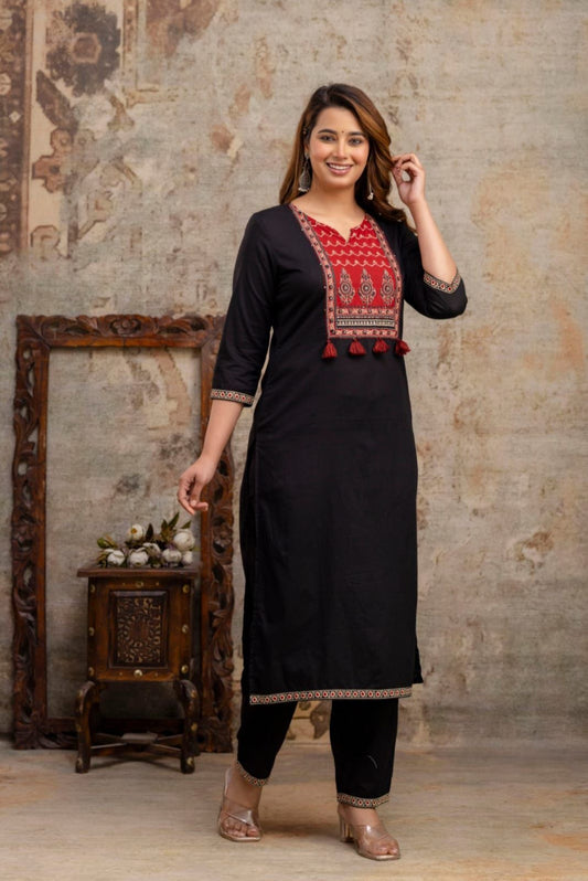 Royal Charm Embroidered Kurta Set – Elegant & Timeless - Naticraft
